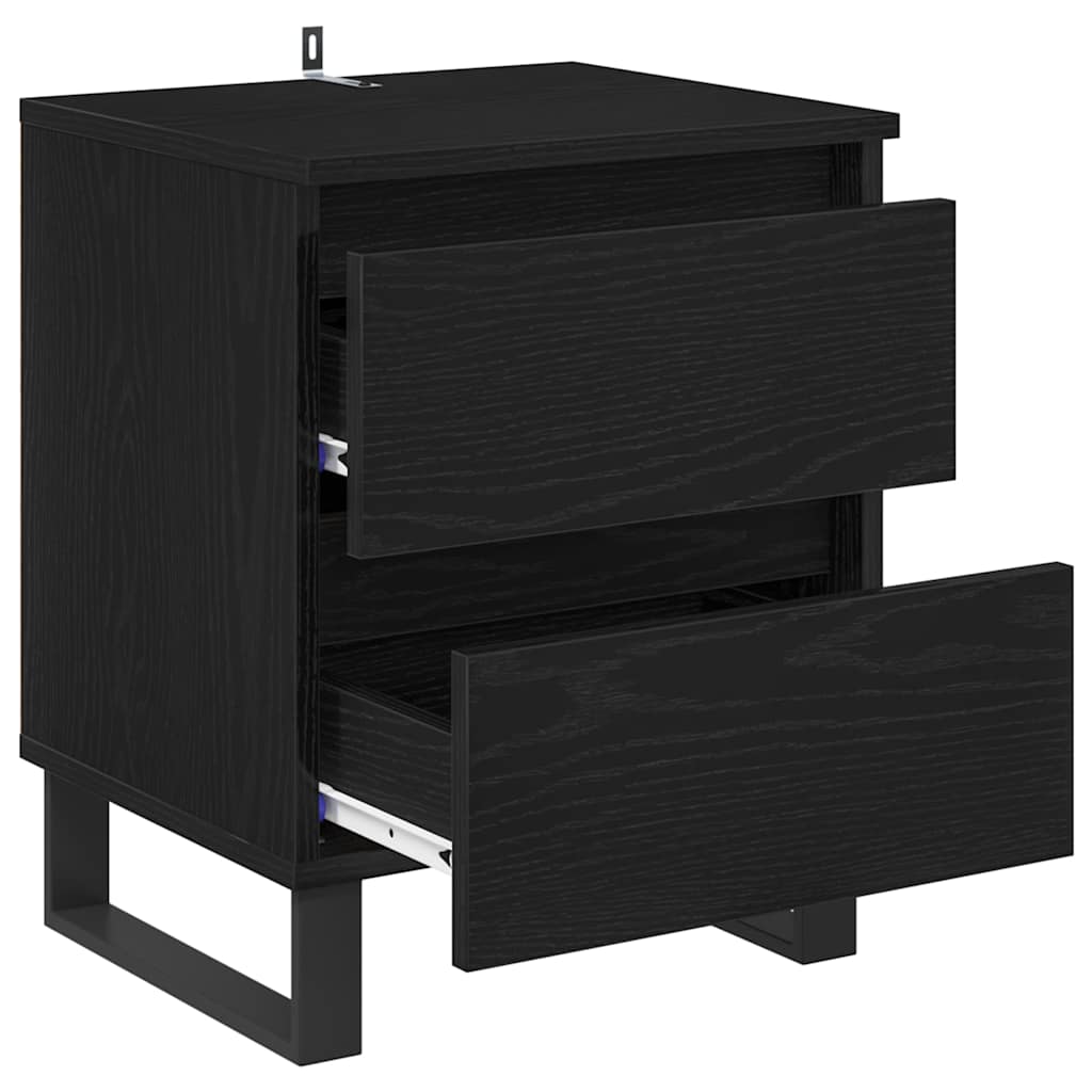 Bedside Cabinet Black oak 40 x 35 x 50 cm Engineered wood